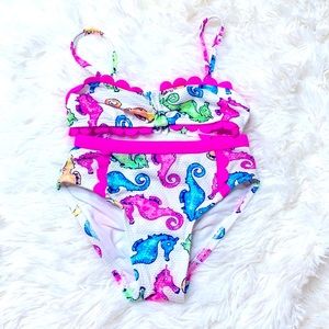 Flapdoodles Girl’s Seahorse 2-Piece Bikini Size 3T